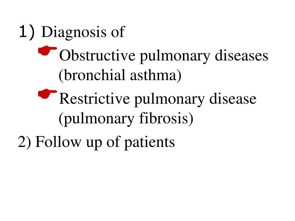 1 diagnosis of obstructive pulmonary diseases