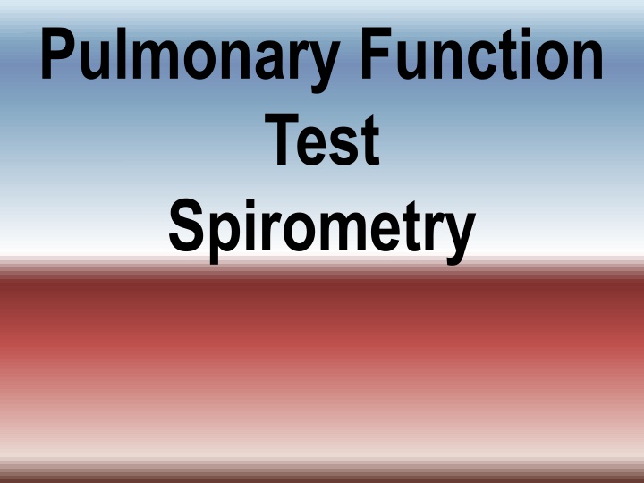 pulmonary function test spirometry