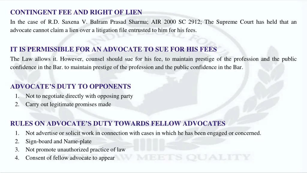 contingent fee and right of lien in the case
