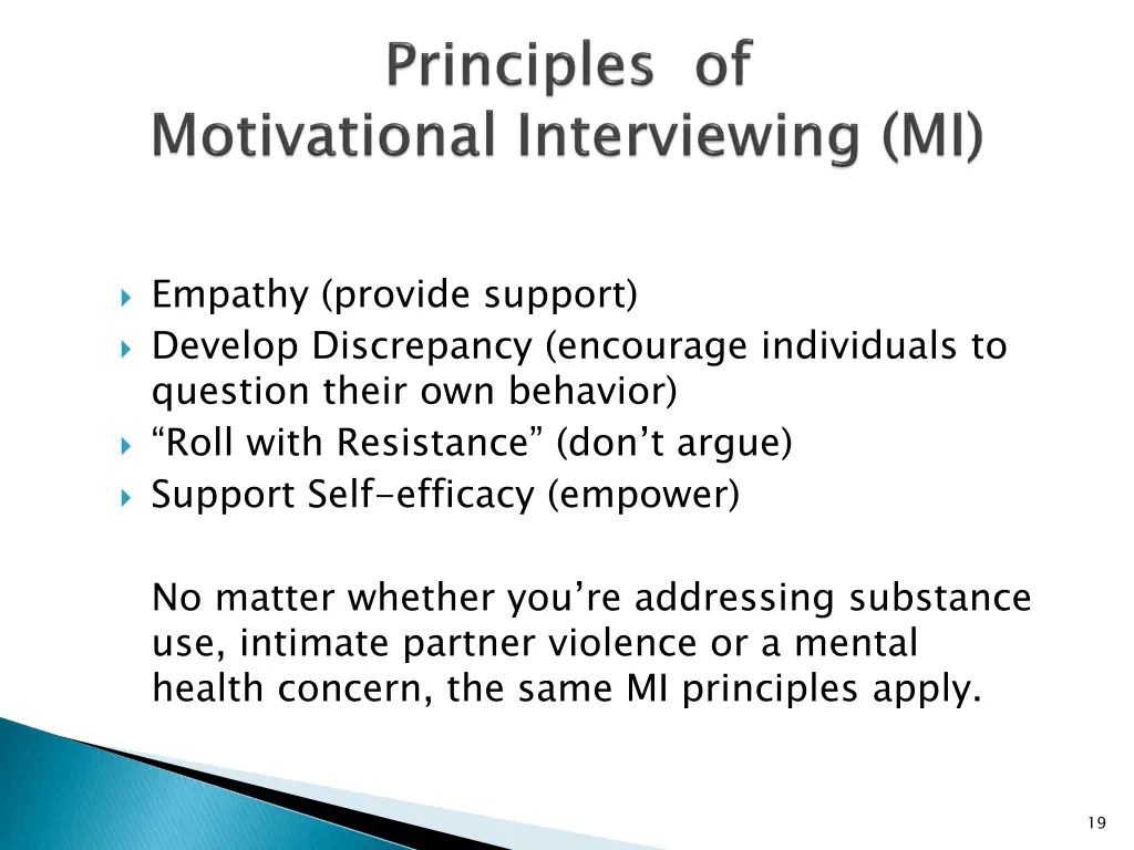 empathy provide support develop discrepancy