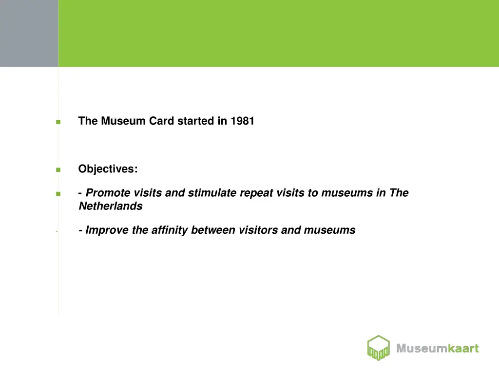 the museum card started in 1981