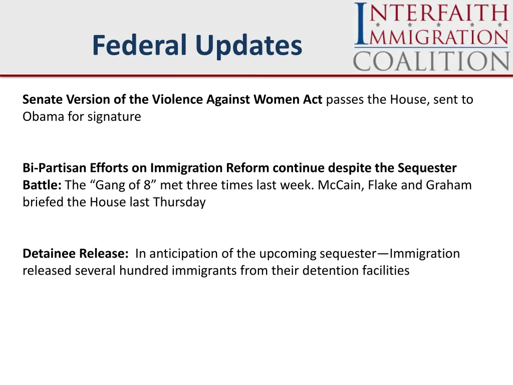 federal updates