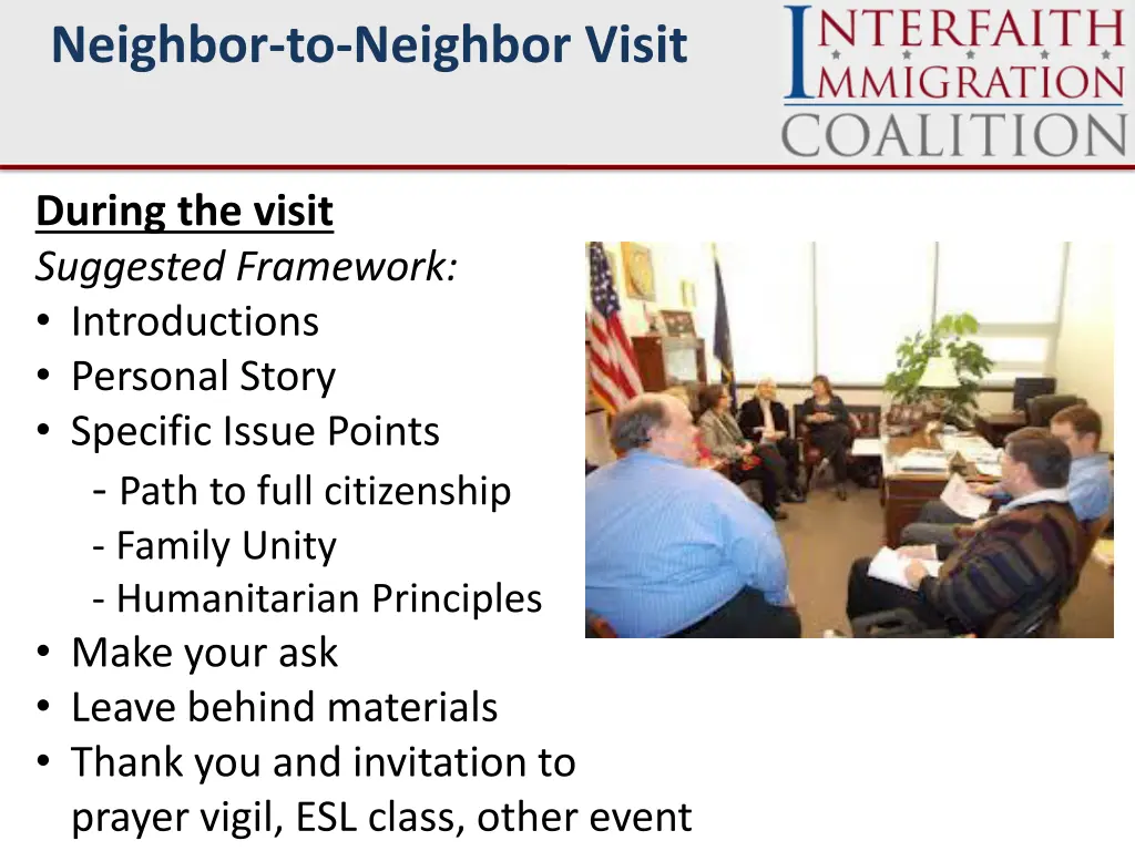 neighbor to neighbor visit