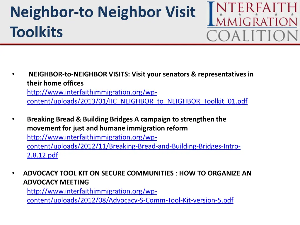 neighbor to neighbor visit toolkits