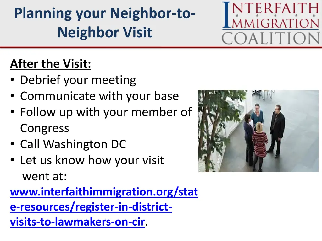 planning your neighbor to neighbor visit 1