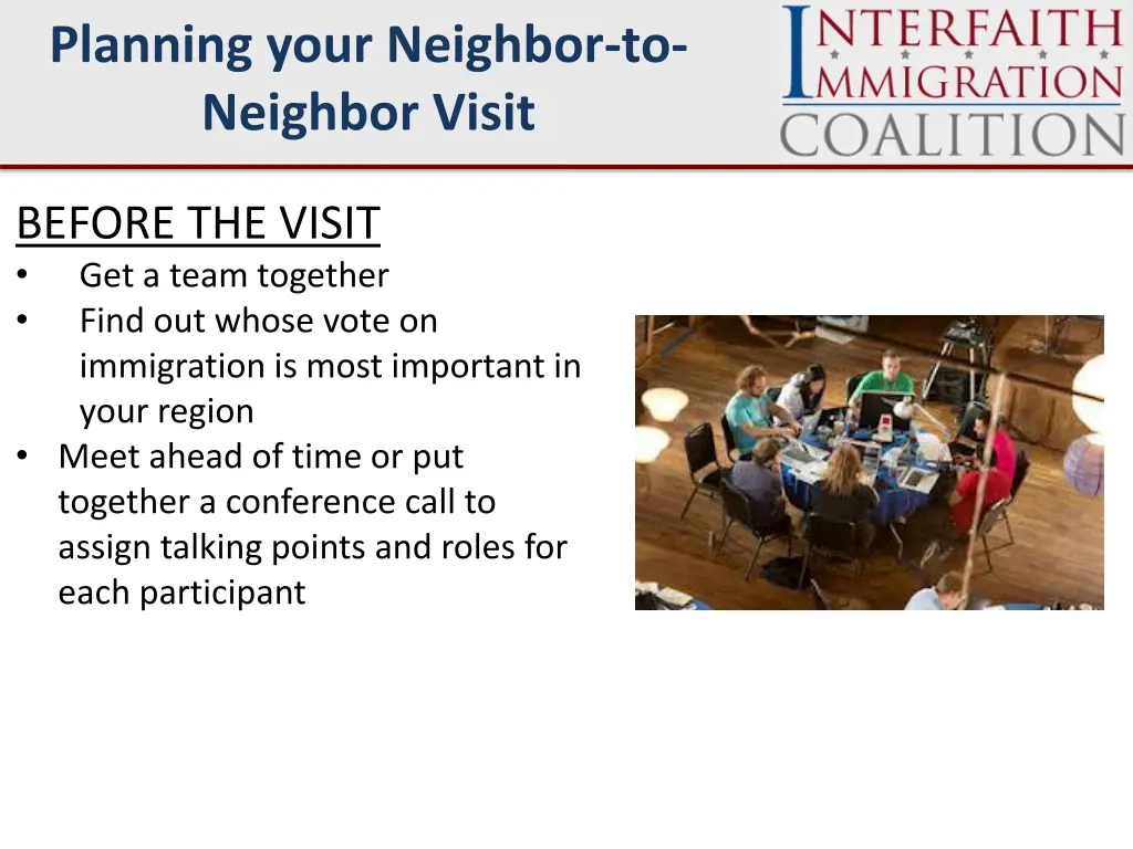 planning your neighbor to neighbor visit