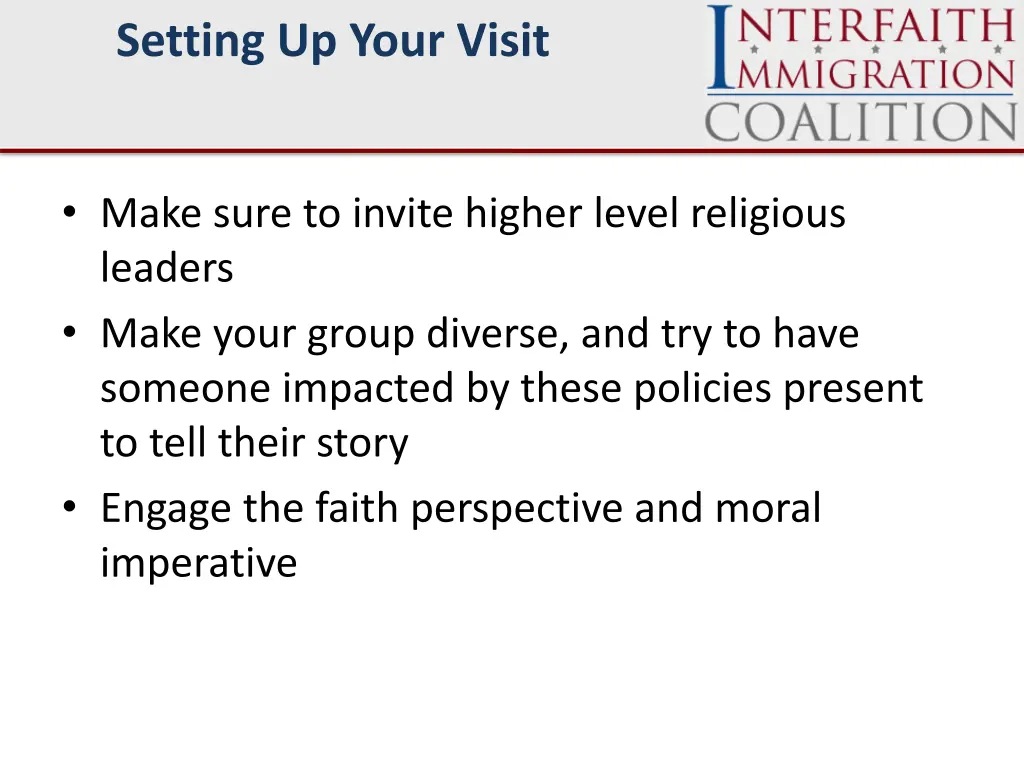 setting up your visit