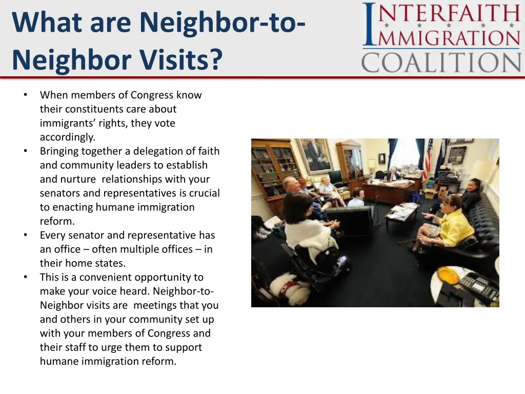 what are neighbor to neighbor visits