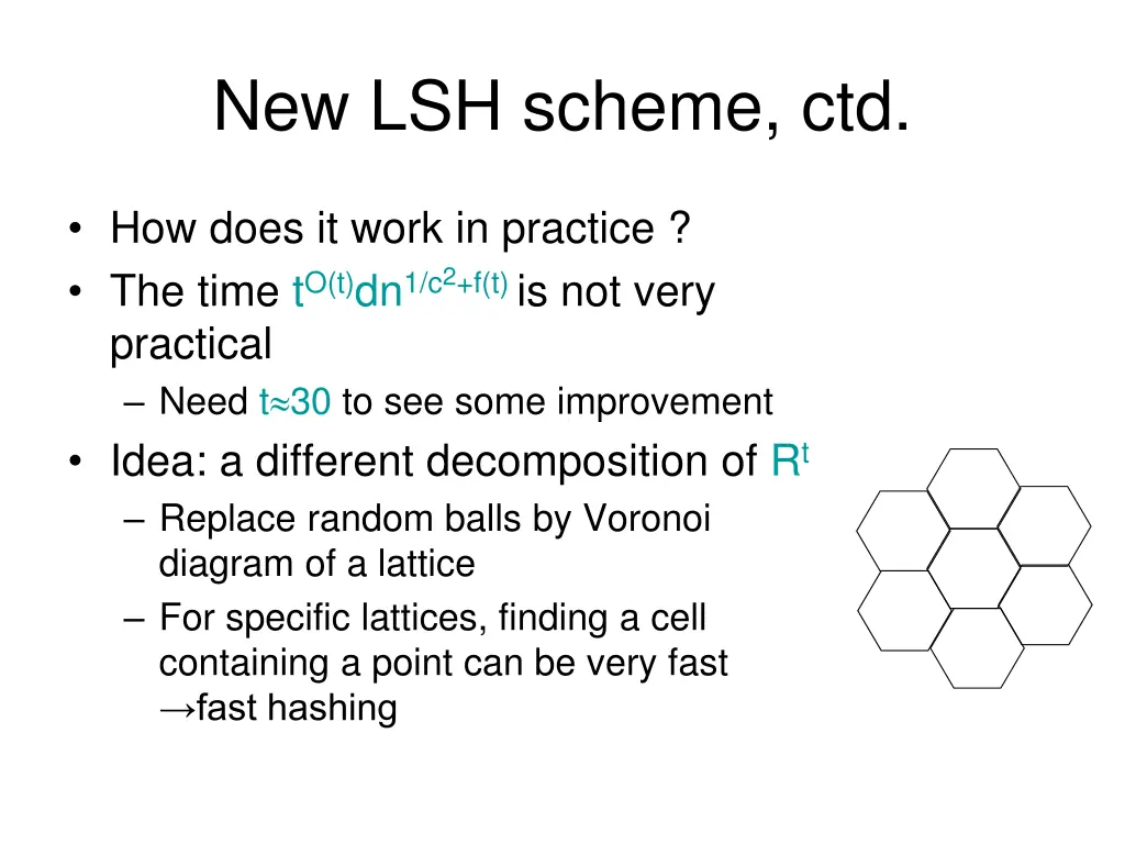 new lsh scheme ctd