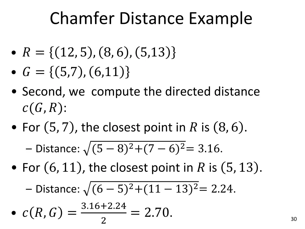 chamfer distance example 1