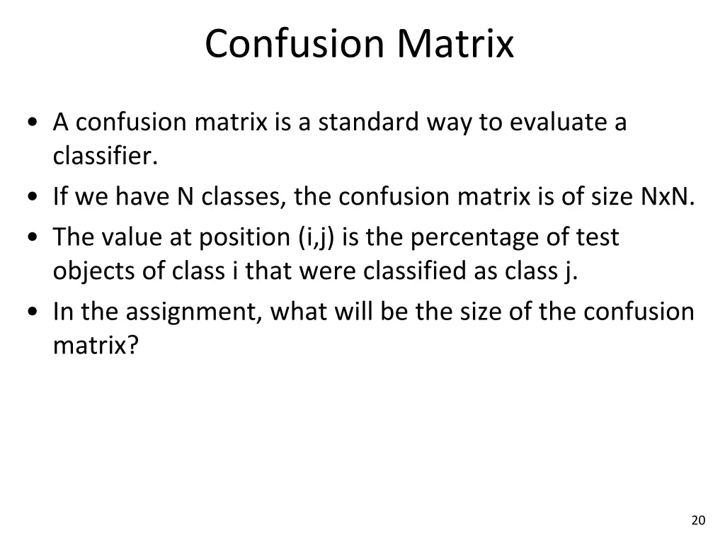 confusion matrix