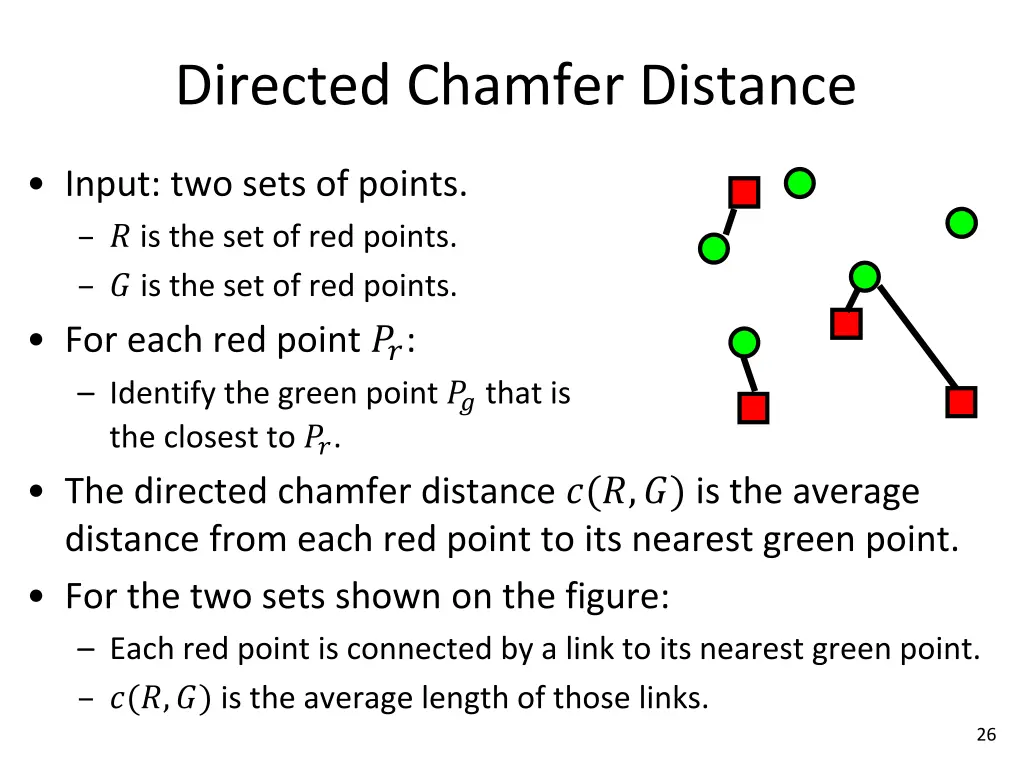 directed chamfer distance