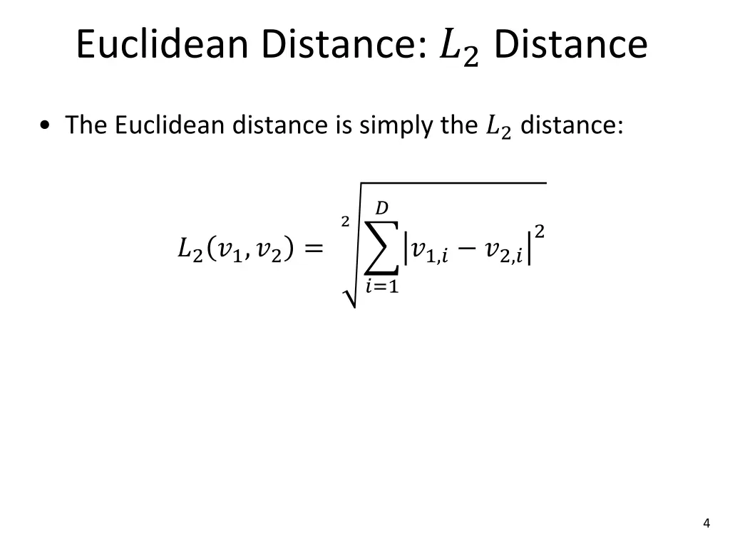 euclidean distance 2 distance