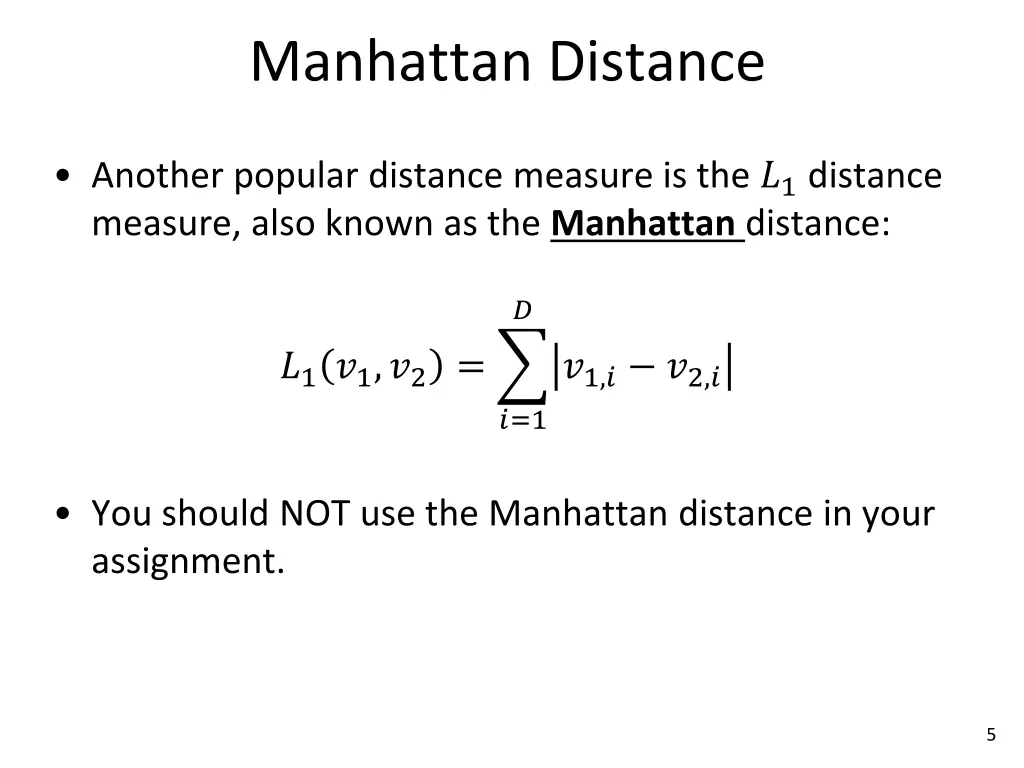 manhattan distance