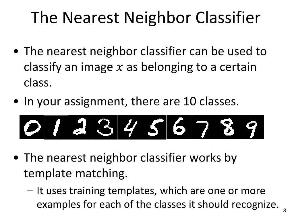 the nearest neighbor classifier 2