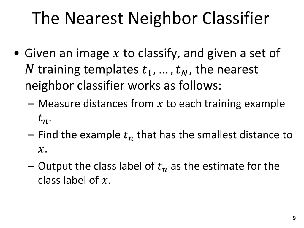 the nearest neighbor classifier 3