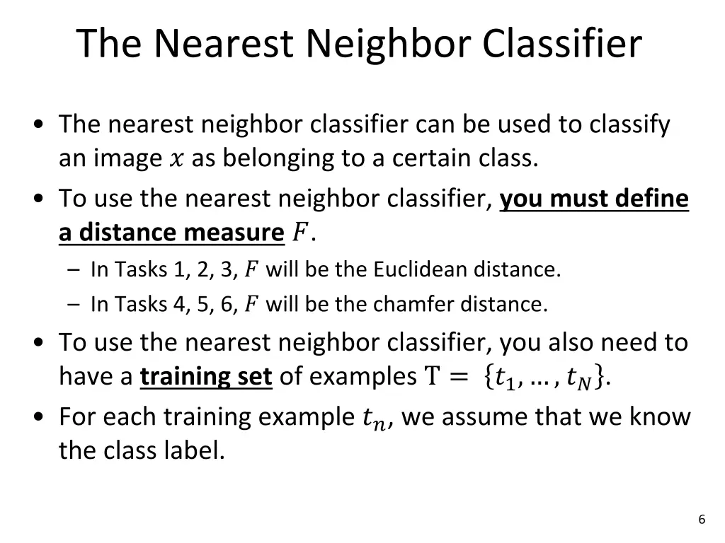 the nearest neighbor classifier