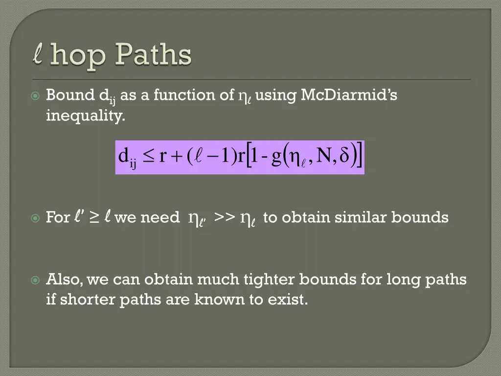 bound d ij as a function of l using mcdiarmid