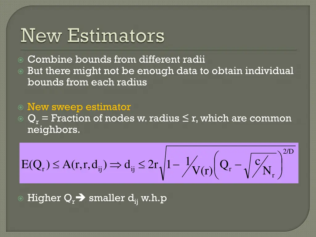 combine bounds from different radii but there