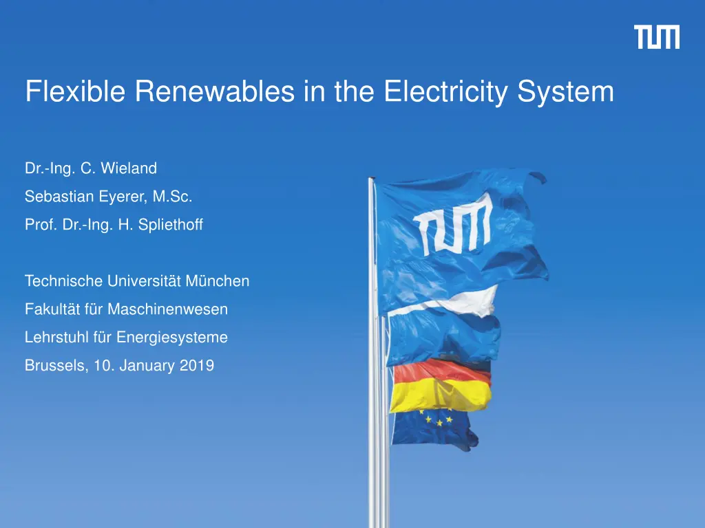 flexible renewables in the electricity system 1