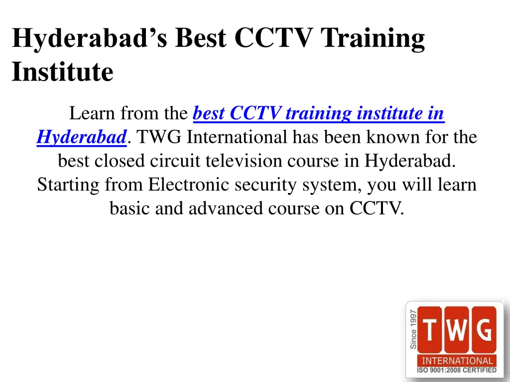 hyderabad s best cctv training institute