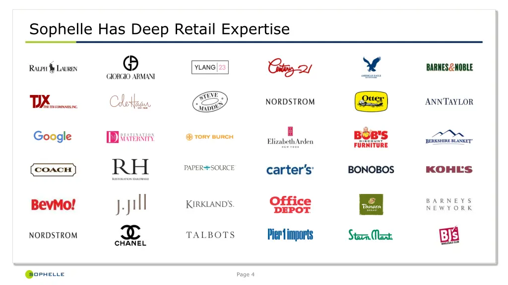 sophelle has deep retail expertise