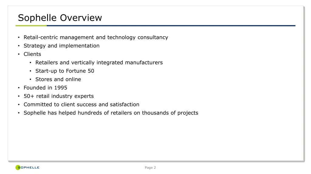 sophelle overview