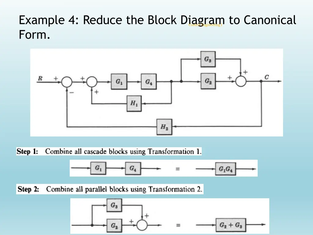 example 4 reduce the block diagram to canonical