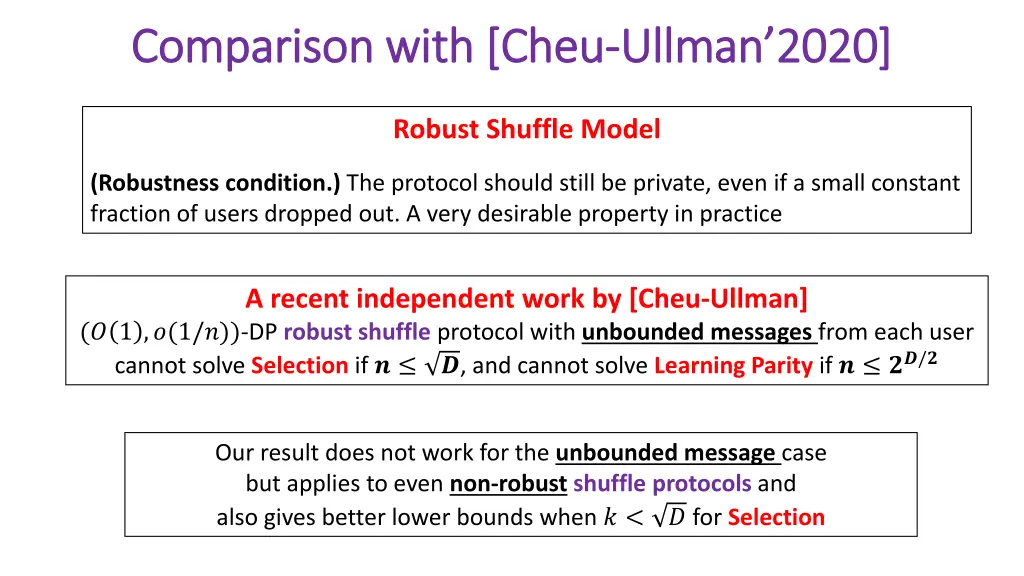 comparison with cheu comparison with cheu ullman