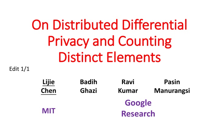 on distributed differential on distributed