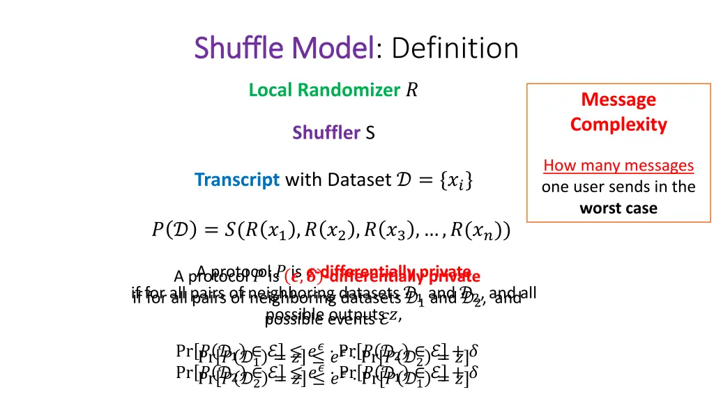shuffle model shuffle model definition