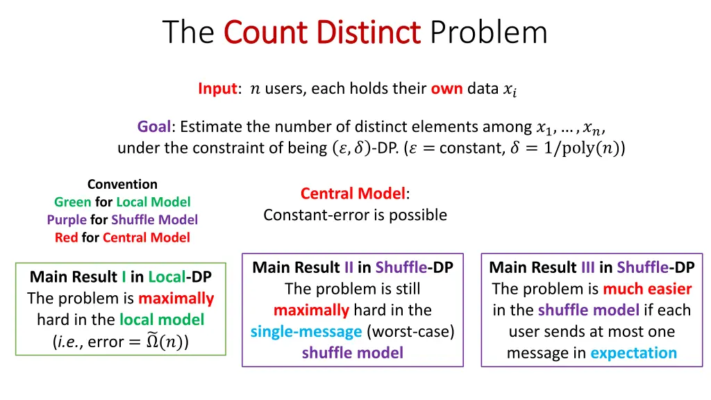 the count distinct count distinct problem