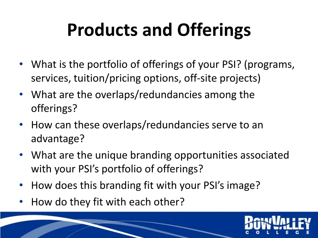 products and offerings