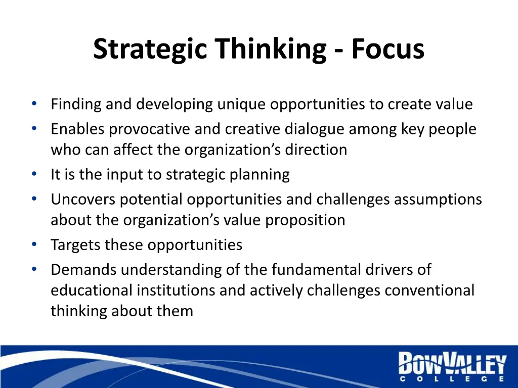 strategic thinking focus