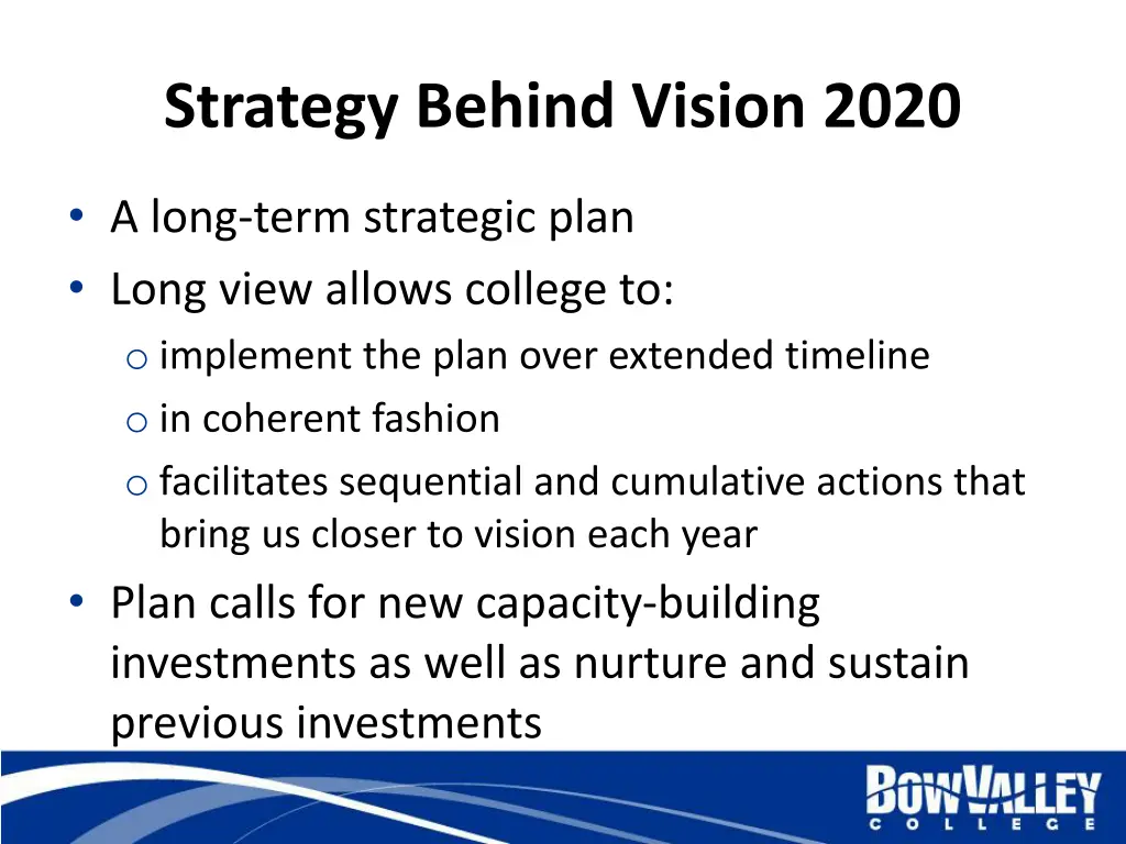 strategy behind vision 2020