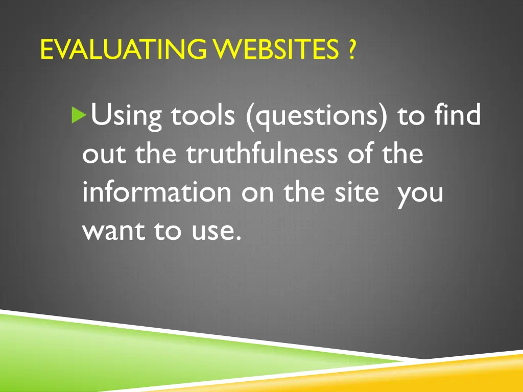 evaluating websites