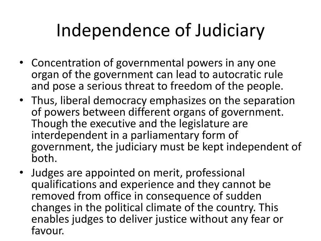 independence of judiciary