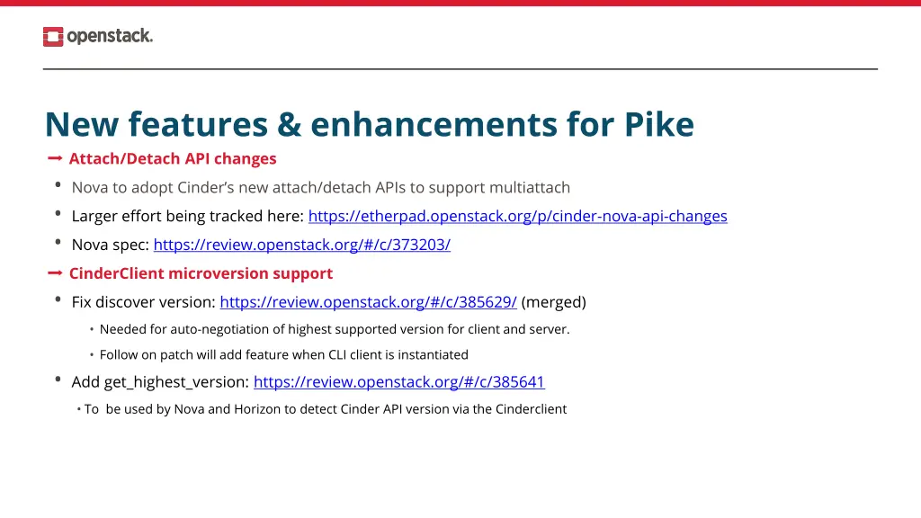 new features enhancements for pike attach detach