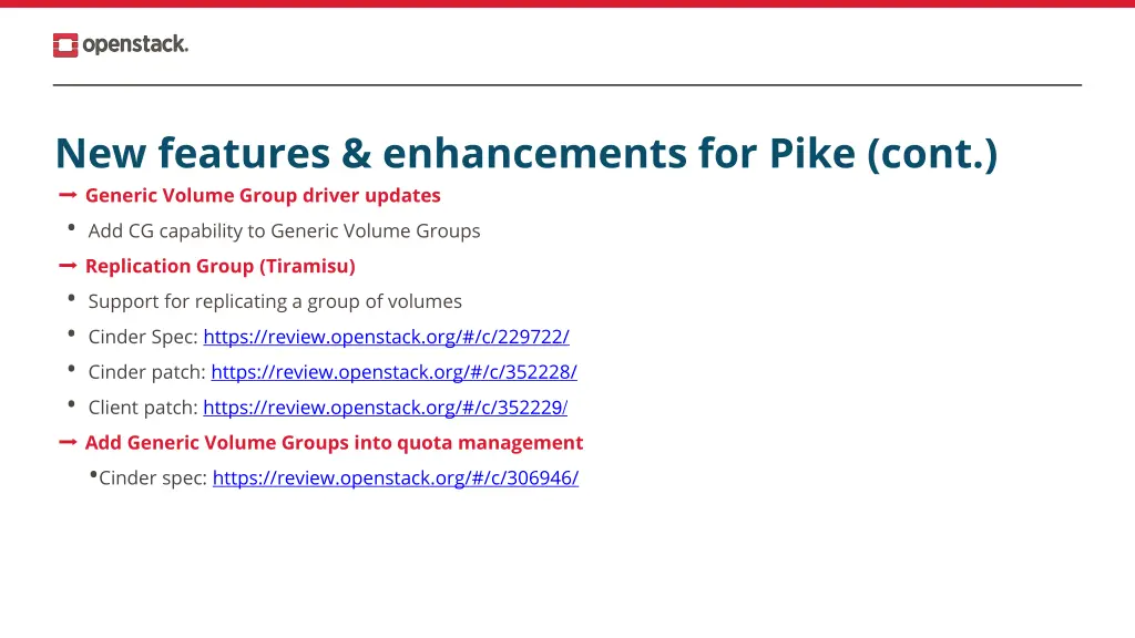 new features enhancements for pike cont generic