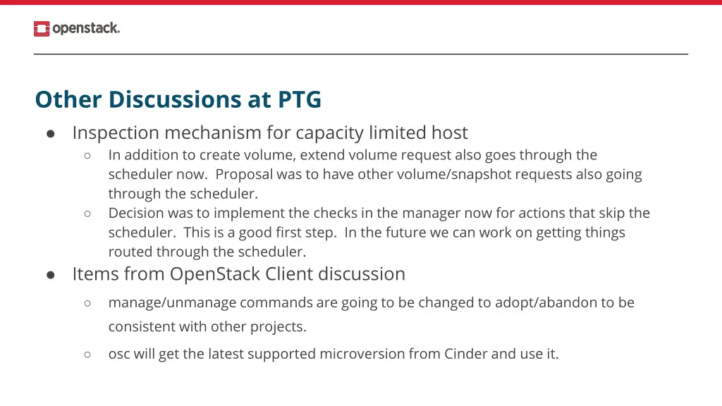 other discussions at ptg inspection mechanism