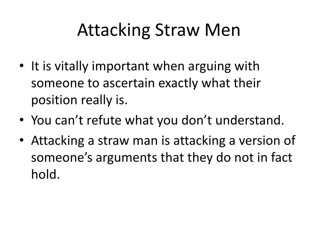 attacking straw men