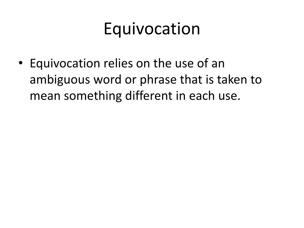 equivocation