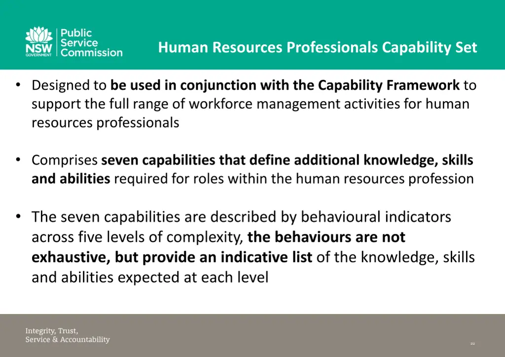 human resources professionals capability set 1