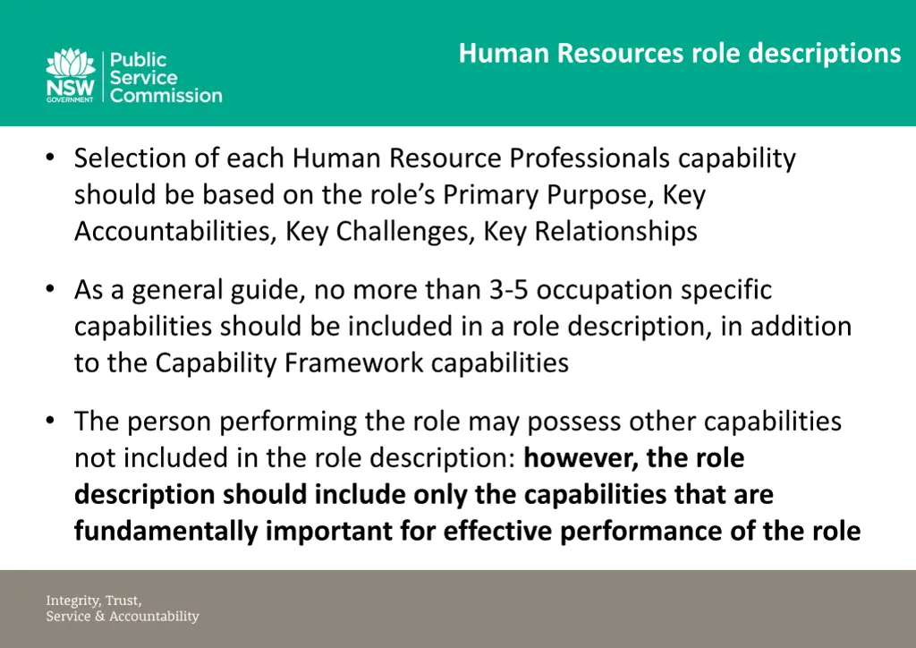 human resources role descriptions