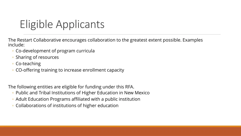 eligible applicants