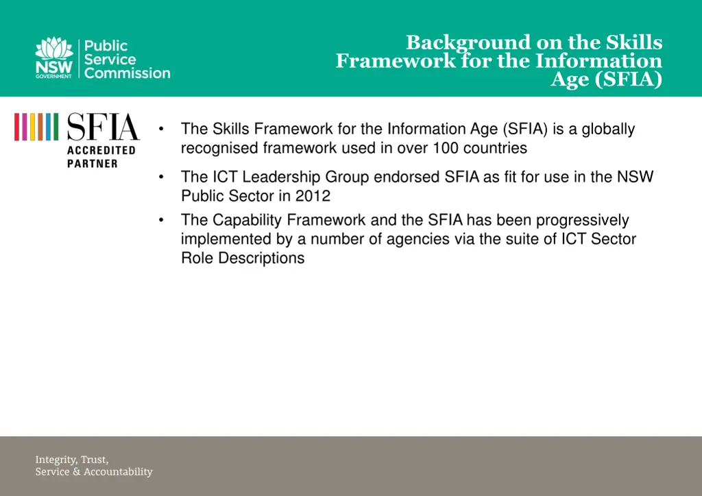 background on the skills framework