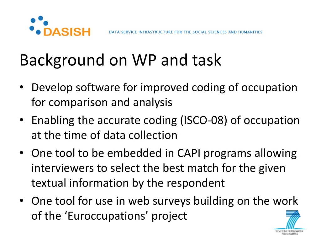 background on wp and task