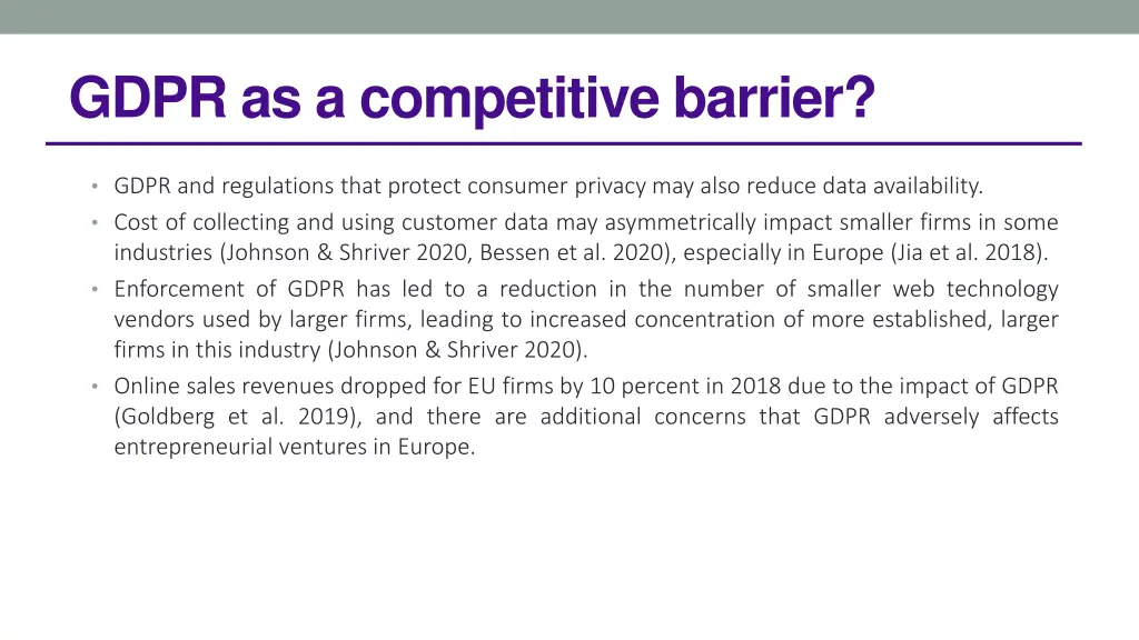 gdpr as a competitive barrier