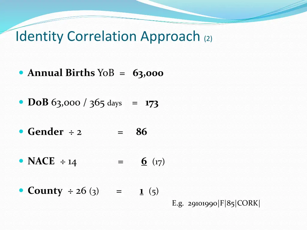 identity correlation approach 2