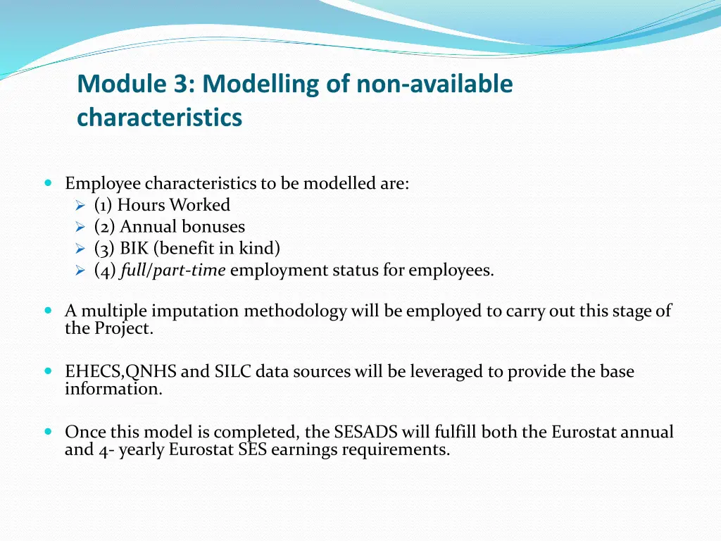 module 3 modelling of non available